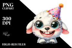 Funny Baby Dog with Party Hat | Clipart Product Image 2