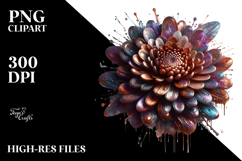 Abstract Shiny Chrysanthemum Splash | Clipart Product Image 2
