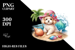 Watercolor Bichpoo with Seashell Product Image 2