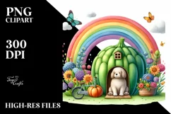 Colorful Vegetable Rainbow Dog,Bicycle | Watercolor Product Image 3