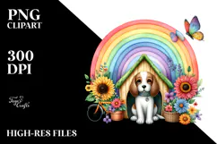 Colorful Vegetable Rainbow Dog,Bicycle | Watercolor Product Image 2
