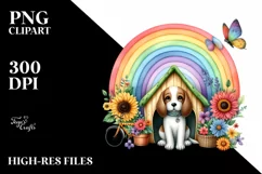 Colorful Vegetable Rainbow Dog,Bicycle | Watercolor Product Image 3