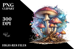 Detailed Magical Mushroom Watercolor Splash JPEG Product Image 2