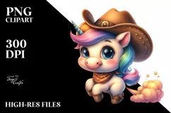 Farting Cowboy Unicorn | Clipart Product Image 3