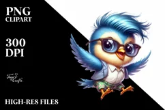 Cute Baby Bird Jumping PNG Product Image 3