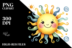 Whimsical Smiling Sun, Playful PNG Product Image 2