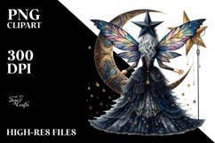 Gothic Fairy on a Star, PNG Product Image 2