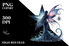 Gothic Fairy on a Star, PNG Product Image 2