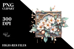 Abstract Pastel Wooden Stained Jasmine, PNG Product Image 2