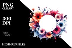 Vibrant Horizontal Frame Gerbera | Sublimation | Clipart Product Image 1