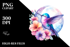 Watercolor Moon with Flowers Baby Macaw | Sublimation | Product Image 2