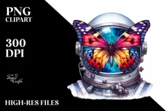 Colorful Butterfly with Astronaut Helmet | Sublimation | Product Image 3