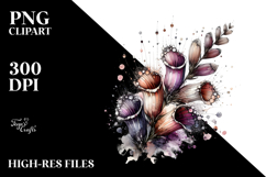 Foxglove Metallic Watercolor Splash Abstract Product Image 2