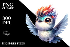 Watercolor Cute Baby Hummingbird PNG Product Image 2