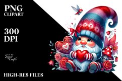 Detailed Valentines Gnome with Large Detailed Hat PNG Product Image 2