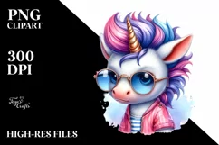 Vibrant Baby Unicorn Clipart Product Image 3