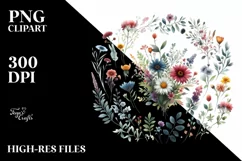 Colorful Frame Watercolor Flowers | Clipart Product Image 3