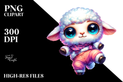 Crazy Cute Baby Lamb Dancing Awkwardly, PNG Product Image 2