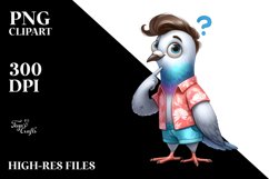 Dove Standing in Beachwear | Clipart Product Image 1