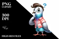 Dove Standing in Beachwear | Clipart Product Image 1