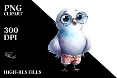 Dove Standing in Beachwear | Clipart Product Image 3