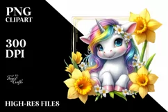 Baby Unicorn Daffodil | Sublimation | Clipart Product Image 3