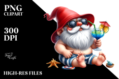 Whimsical Gnome Drinking a Cocktail PNG Product Image 2