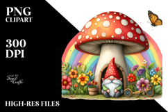 Colorful Vegetable Rainbow Gnome,Bicycle | Watercolor Product Image 2