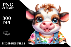 Energetic Baby Cow PNG Product Image 2