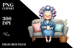 Colorful Lady Sitting Sofa, Mug | Watercolor Product Image 2