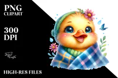 Cute Baby Duck with Big Eyes PNG Product Image 2