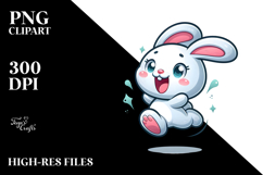 Ridiculously Cute Rabbit Jumping, Wholesome PNG Product Image 2