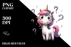 Expressive Confused Unicorn PNG Product Image 2
