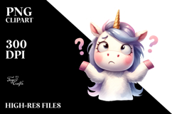 Funny Confused Unicorn PNG Product Image 2