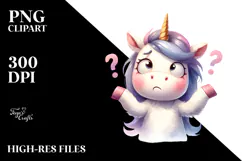 Funny Confused Unicorn PNG Product Image 2