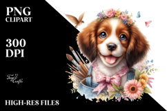 Watercolor Baby Brittany with Big Eyes PNG Product Image 2