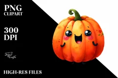 Funny Watercolor Pumpkin Splash | Clipart Product Image 1