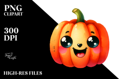 Funny Watercolor Pumpkin Splash | Clipart Product Image 2