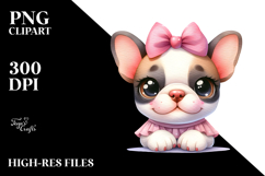 Watercolor Cute French Bulldog PNG Product Image 2