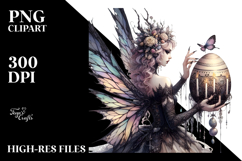 Gothic Fairy with Easter Egg, PNG Product Image 2