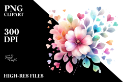 Pastel Watercolor Digital Flower, High-Quality PNG Product Image 2