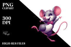 Dramatic Mouse with Bow Tie, Transparent PNG Product Image 2