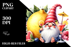 Cute Gnome Drinking Cocktail PNG Product Image 2