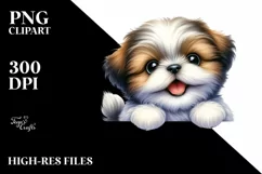 Funny Watercolor Shih Tzu on White Paper | Sublimation | Product Image 3