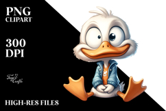 Goofy Cartoon Duck with Anthropomorphic Features PNG Product Image 2