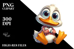 Goofy Cartoon Duck Joyful PNG Product Image 2