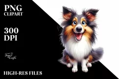 Crazy Collie, Popping Eyes | Sublimation | Clipart Product Image 1