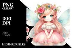 Watercolor Fairy Running with Splashes Product Image 2