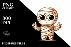 Simple Funny Mummy Halloween PNG Product Image 1