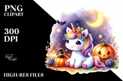 Baby Unicorn Halloween Clipart Product Image 1